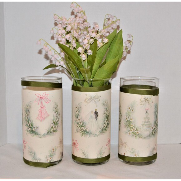 Vintage Wedding Vases 1970s Wrapped